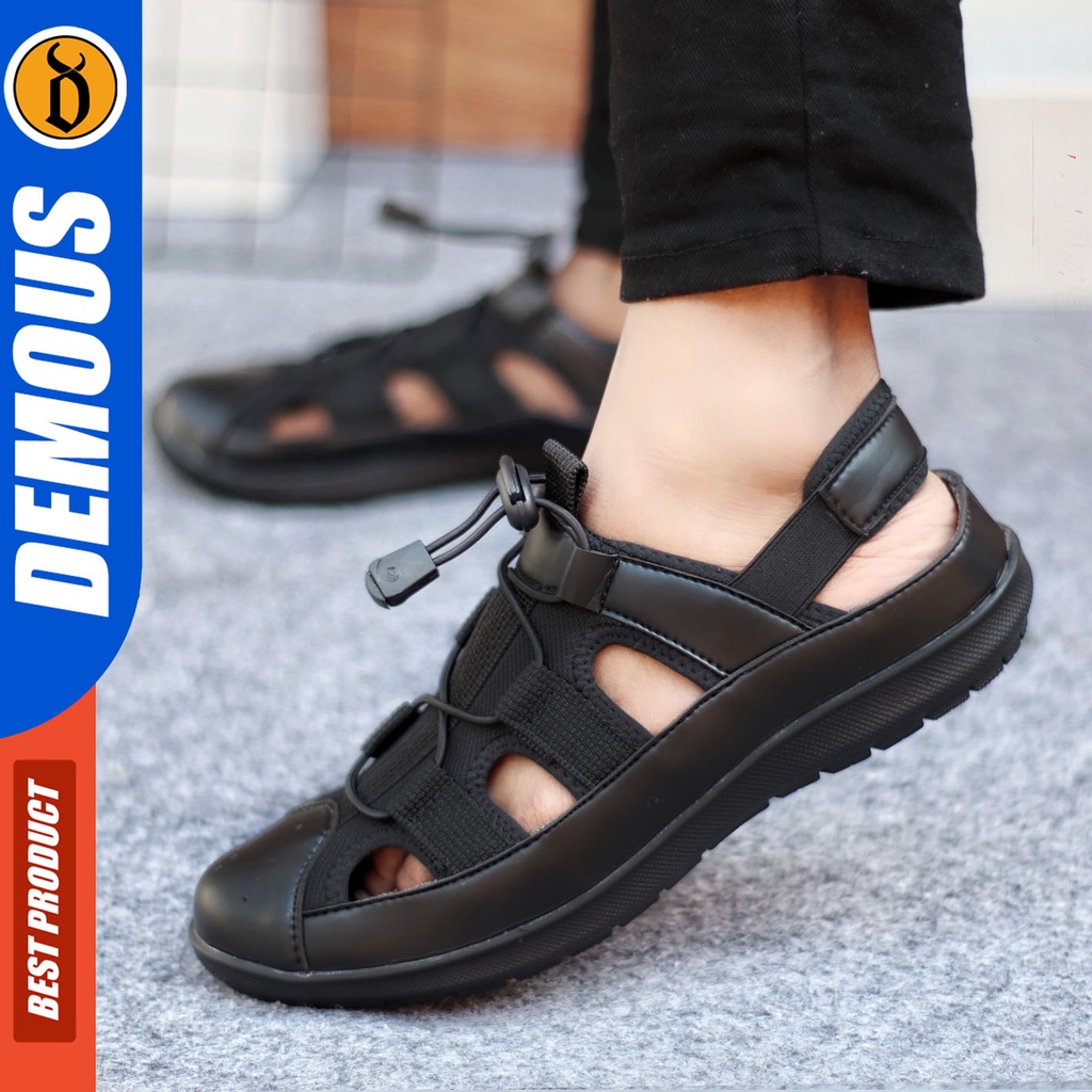 DEMOUS LEXXA Sandal Sepatu Sandal Casual Slop Pria Kulit Sintetis