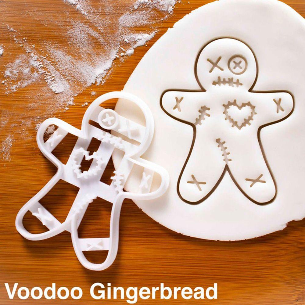 Preva 4pcs Cookie Embosser Cetakan Kue Kering Dekorasi Biskuit Cap Alat Kue Voodoo Gingerbread Halloween Natal