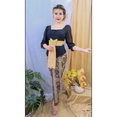 Kebaya bali sabrina sifon babydol lengan kerut krinkle