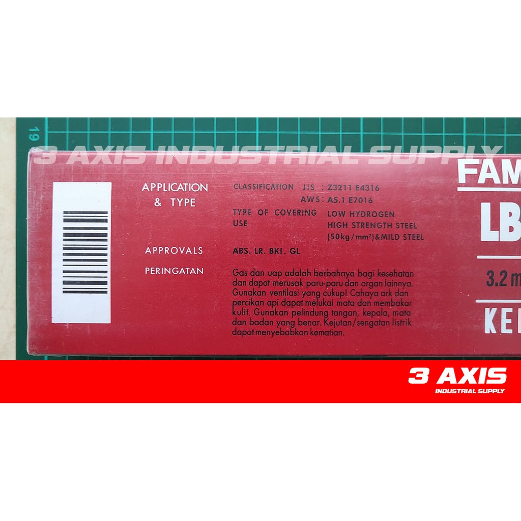 KAWAT LAS KOBE STEEL FAMILIARC LB-52U 3.2 X 400 mm 5 Kg