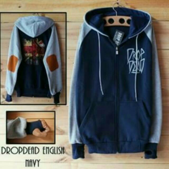 Jaket dropded english finger( hitam,navy,marun,merah)