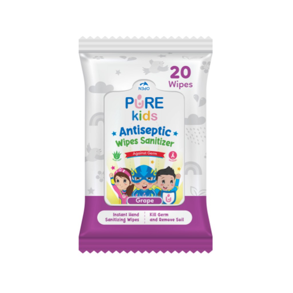 Pure Kids Antiseptic Wipes Sanitizer 60 s &amp; 20 s
