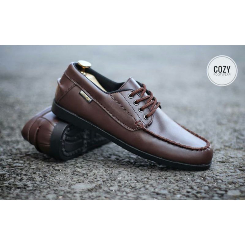 Sepatu Formal Pria Original Cozy Monza Sepatu Pantofel Kerja Santai Kondangan Main Hitam Coklat 3943