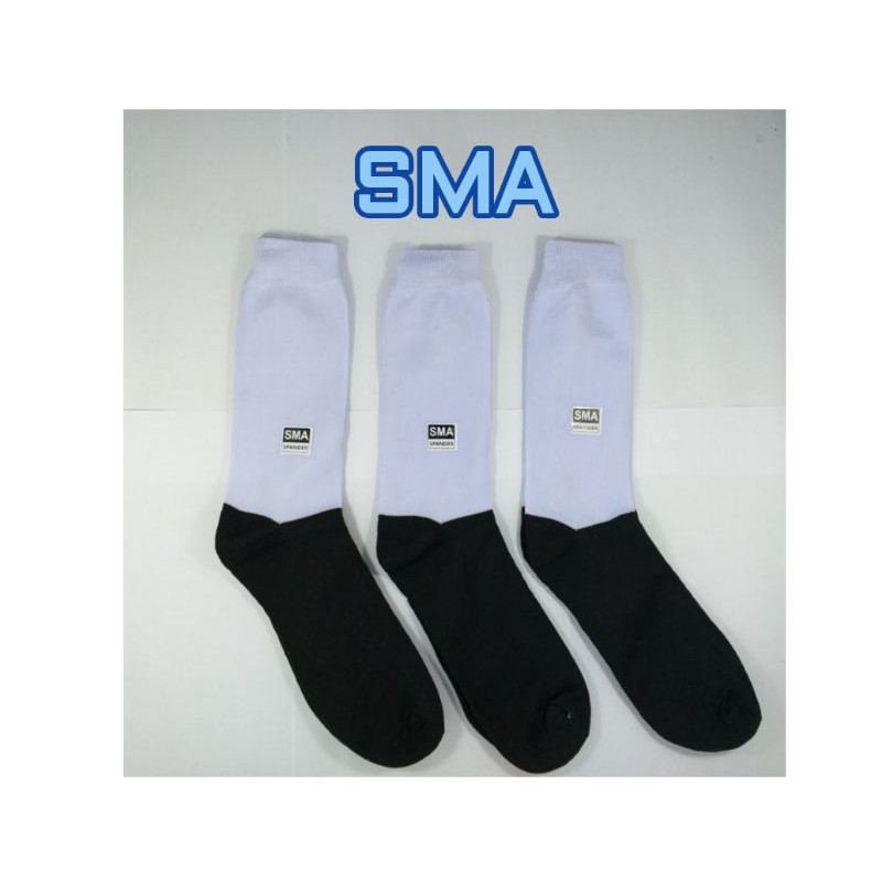 KAOS KAKI SEKOLAH PUTIH HITAM BAHAN TEBAL