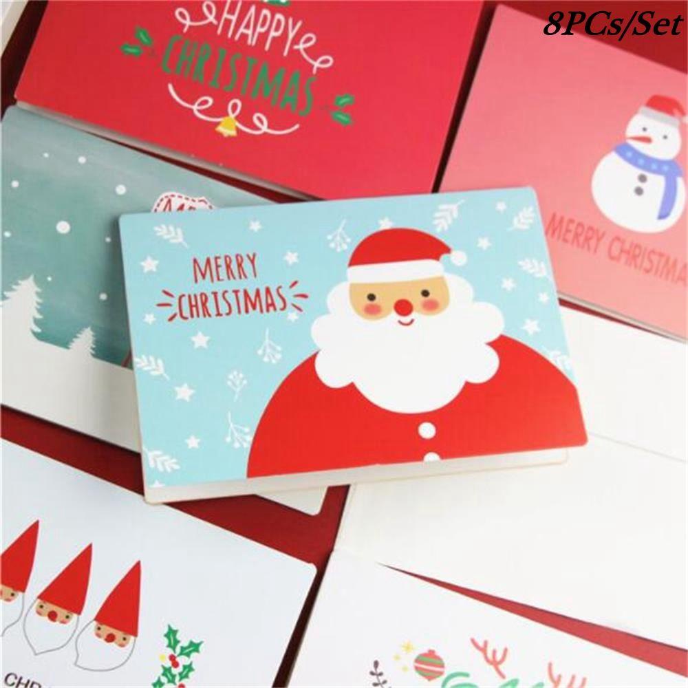 R-bunga Kartu Ucapan Untuk Hadiah Ulang Tahun Pesta Postcard Santa Claus Xmas Party Decor Postcard