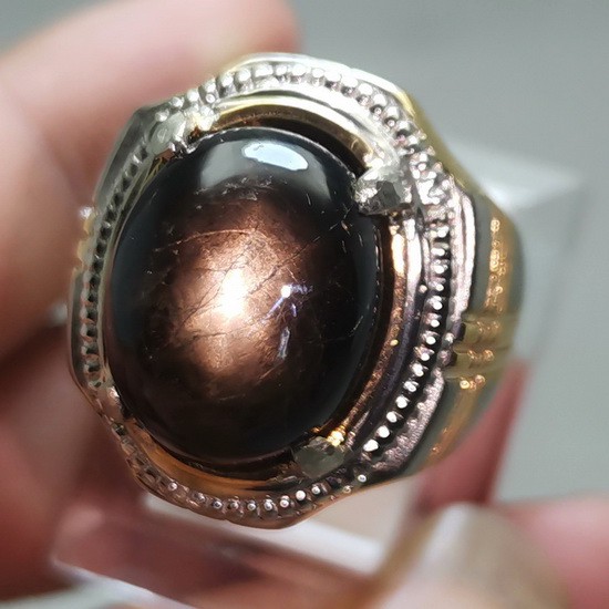 Batu Akik Kresnadana Bangsing Hitam Black Safir Star enam Asli Natural