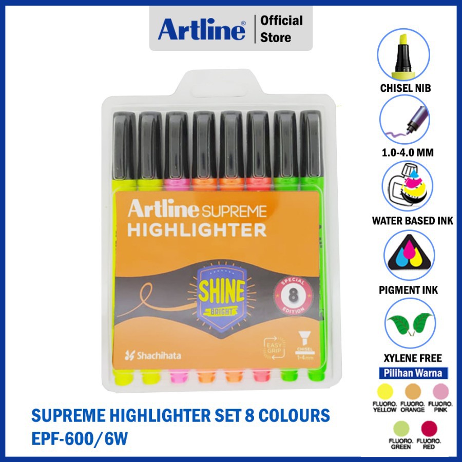 

HIGHLIGHTER ARTLINE 8 COLOURS SET EPF-600/6W