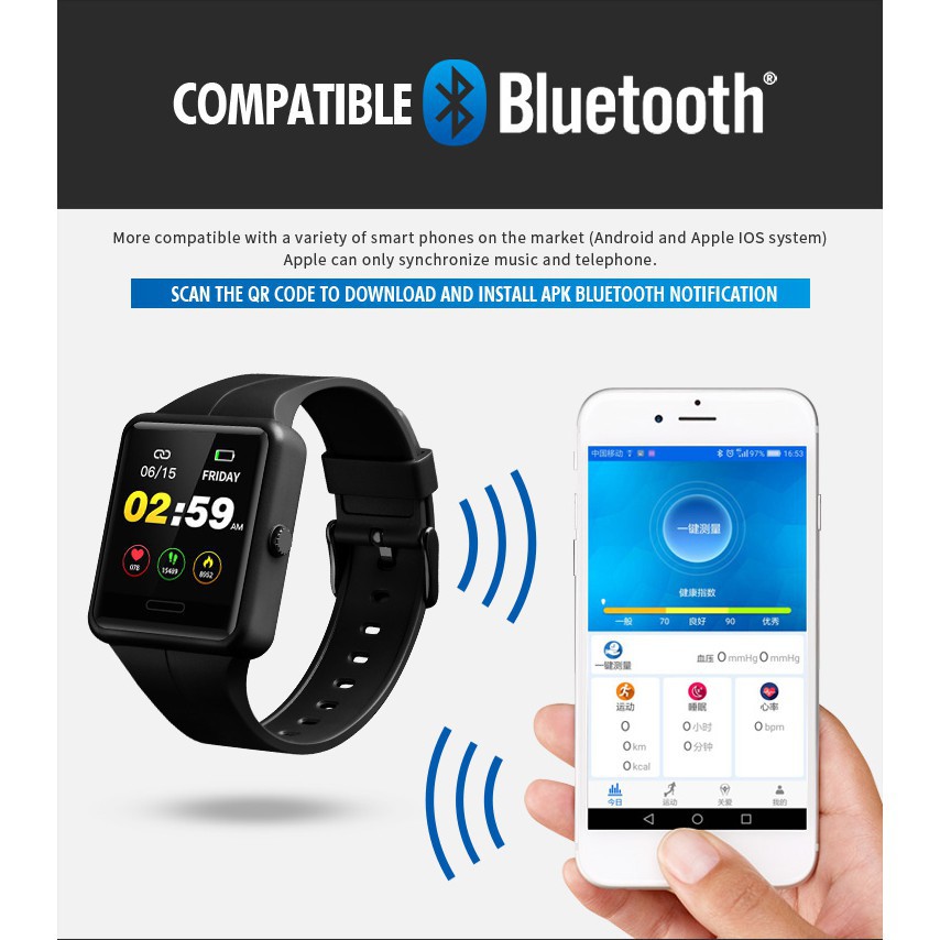 SKMEI Official 1525 Gelang Tangan Wanita Smart Watches Heart Rate Bluetooth Waterproof Camera