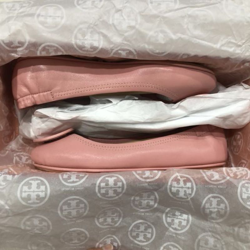 Tory Burch Minnie Travel Logo Flats Perfect Pink