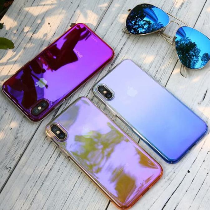 casing vivo v7 vivo 1718 gradient 2tone bluelight clear transparent soft case