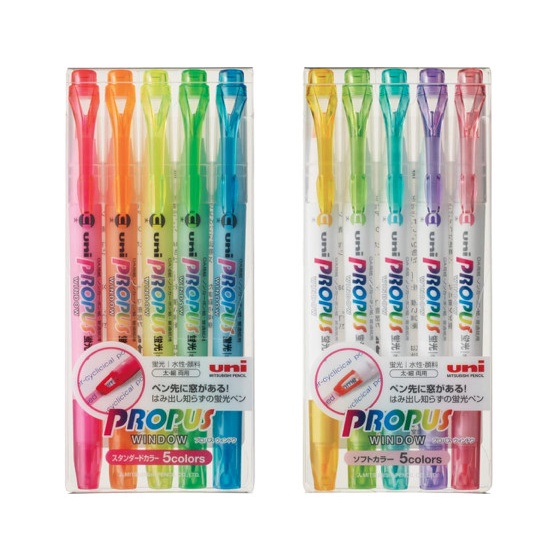 

Uni Propus Windows Double Sided Highlighter 4.0/0.6 mm Set of 5 Colors