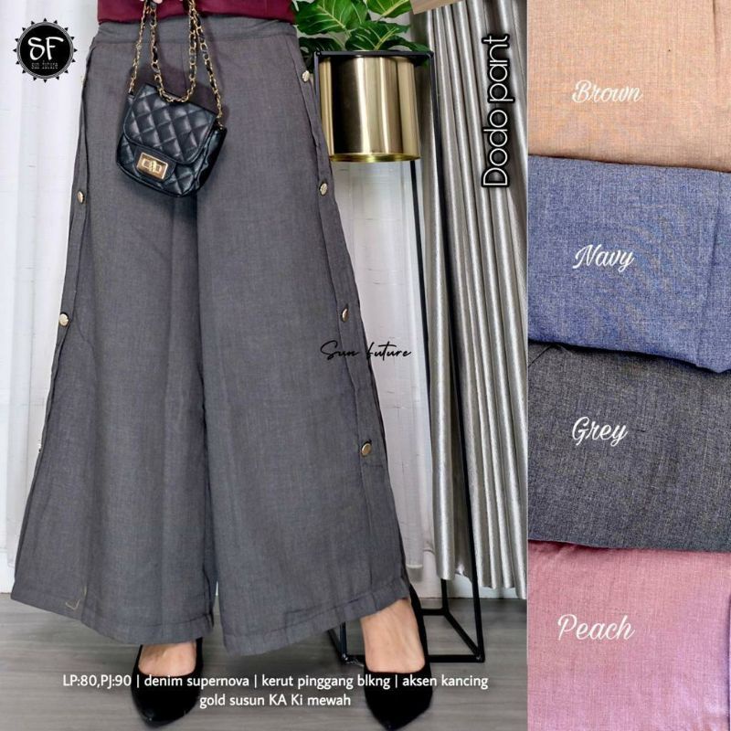 DODO KULOT PANT SIMPEL KATUN DENIM CELANA Palazzo SYARI