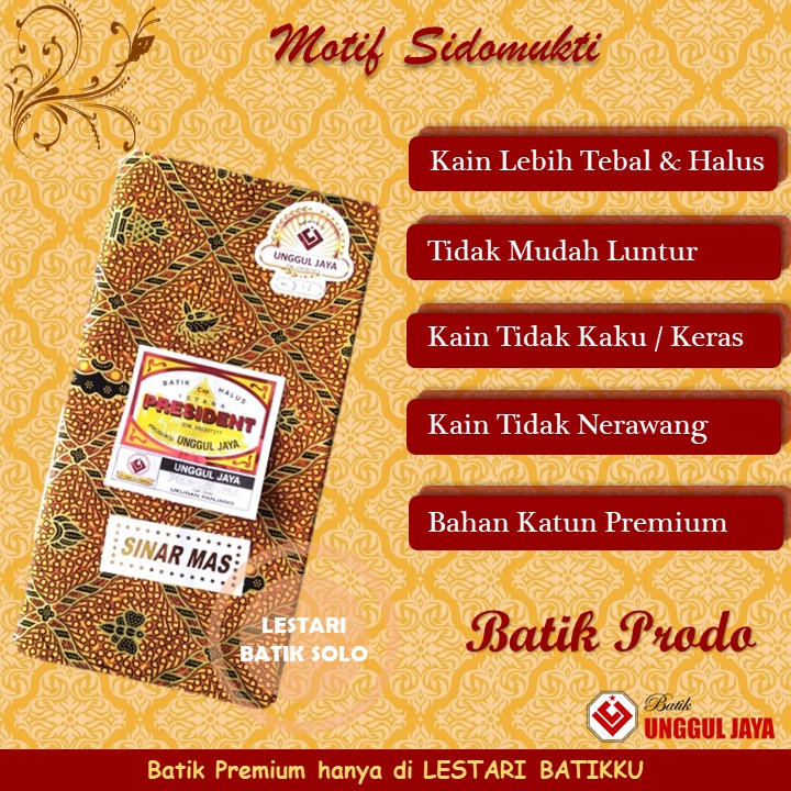 Kain Batik Solo Premium Sawek Jarik Jarek Batik Solo Panjang Anti Luntur Motif Sidomukti Pengantin S