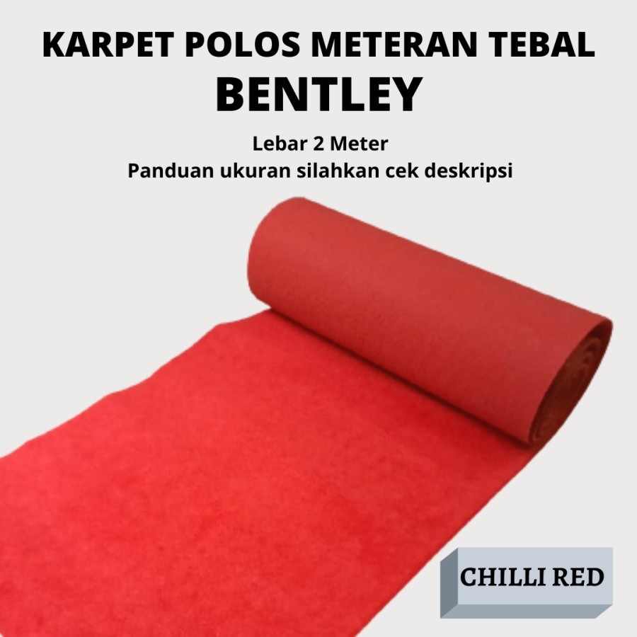 BENTLEY Karpet Bludru Bulu Tebal (0.5mx2m), Karpet Brudu Murah, Pameran, Alas duduk, Alas Kasur-CHILLI RED