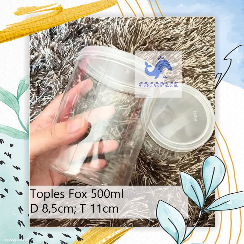 Toples Plastik Jar PET Fox  500ml