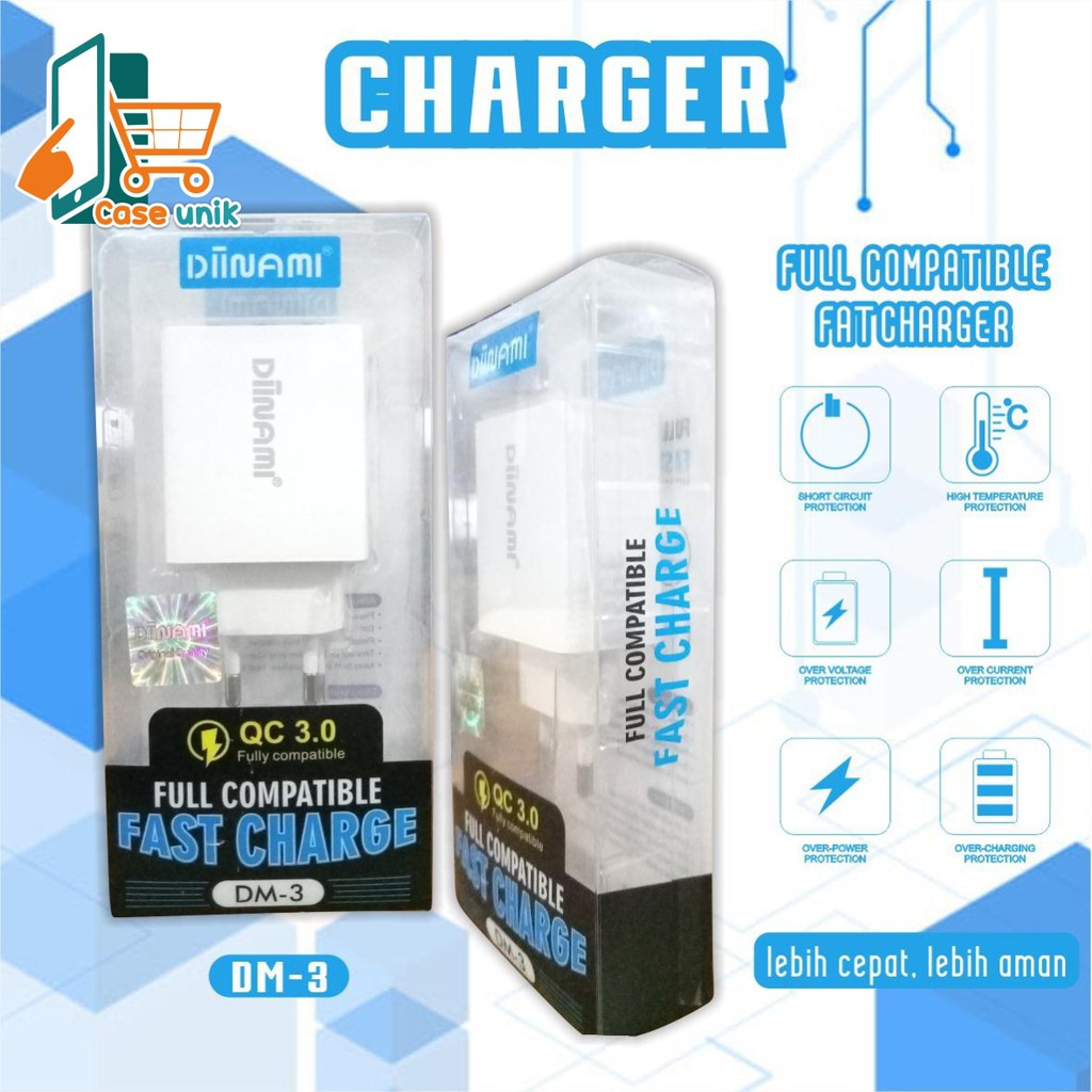 BM101 ADAPTOR BATOK CHARGER DIINAMI DM-3 3USB PORTS QUALCOM android &amp; iPhone garansi 1tahun CS3019