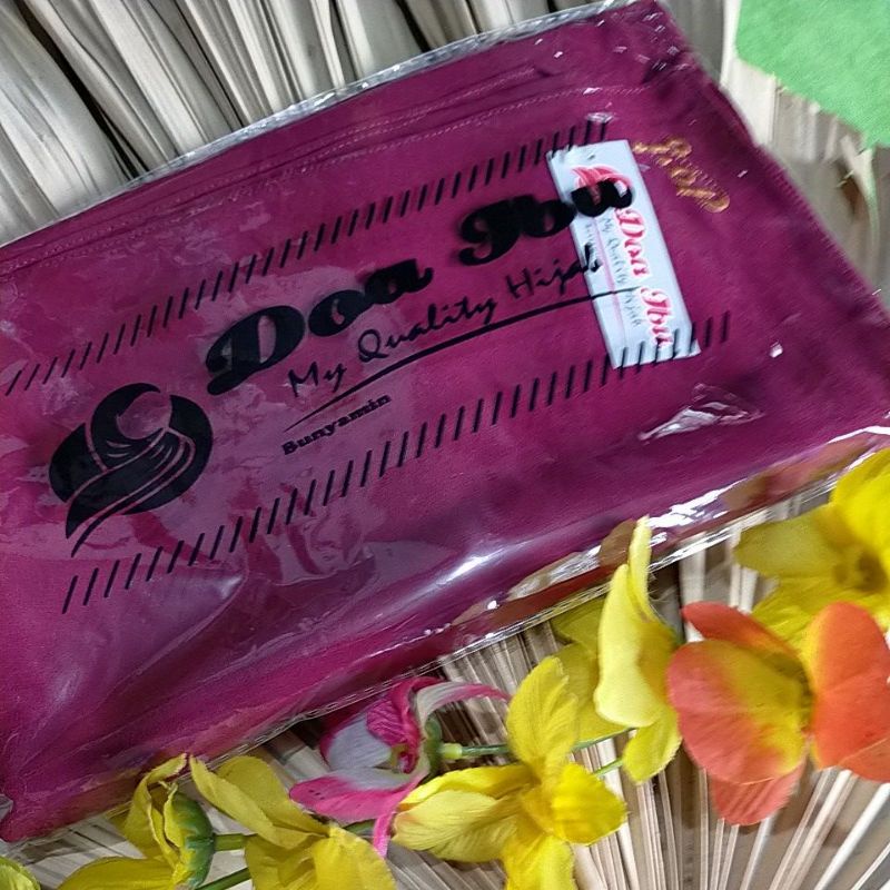 PASHMINA POLOS 2 METER ORIGINAL DOA IBU/HIJAB PASHMINA 200X75 ORI DOA IBU/ECER GROSIR COD/RESTOCK-Maron