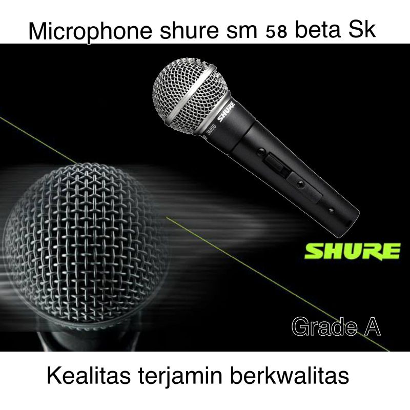 MIC KABEL SHURE SM 58 GRADE A / MIC KUALITAS BAGUS + KABEL MIC 10 METER