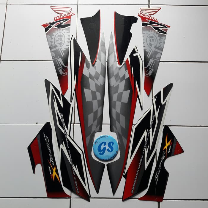 striping motor supra x 125 2008 merah