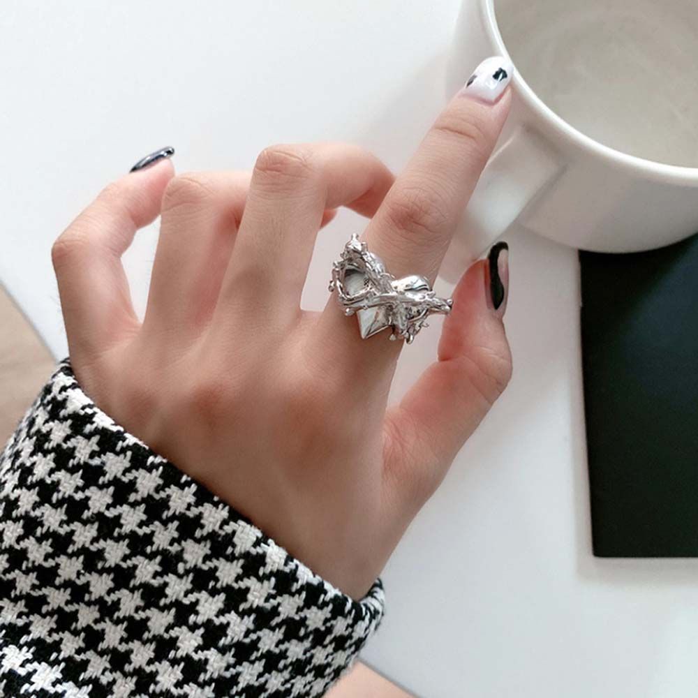 Needway  Lovers Open Rings Vintage Joint Rings Women Rings Punk Thorns Gifts Heart Shaped Black Trendy Jewelry Korean Style/Multicolor