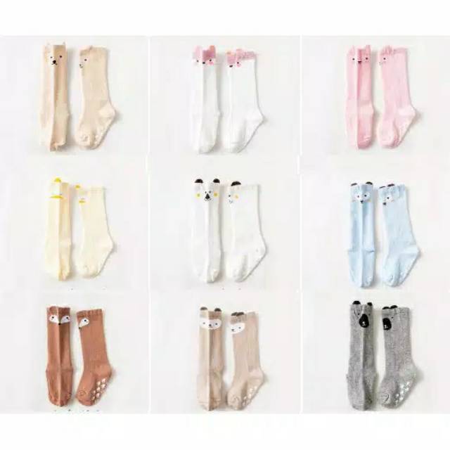 K025 KAOS KAKI KOREA PANJANG TEBAL DENGAN ANTI SLIP DAN MOTIF KARAKTER LUCU