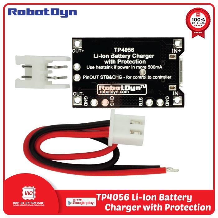 RobotDyn TP4056 Li-Ion Battery Charger with Protection TP4056 Micro USB