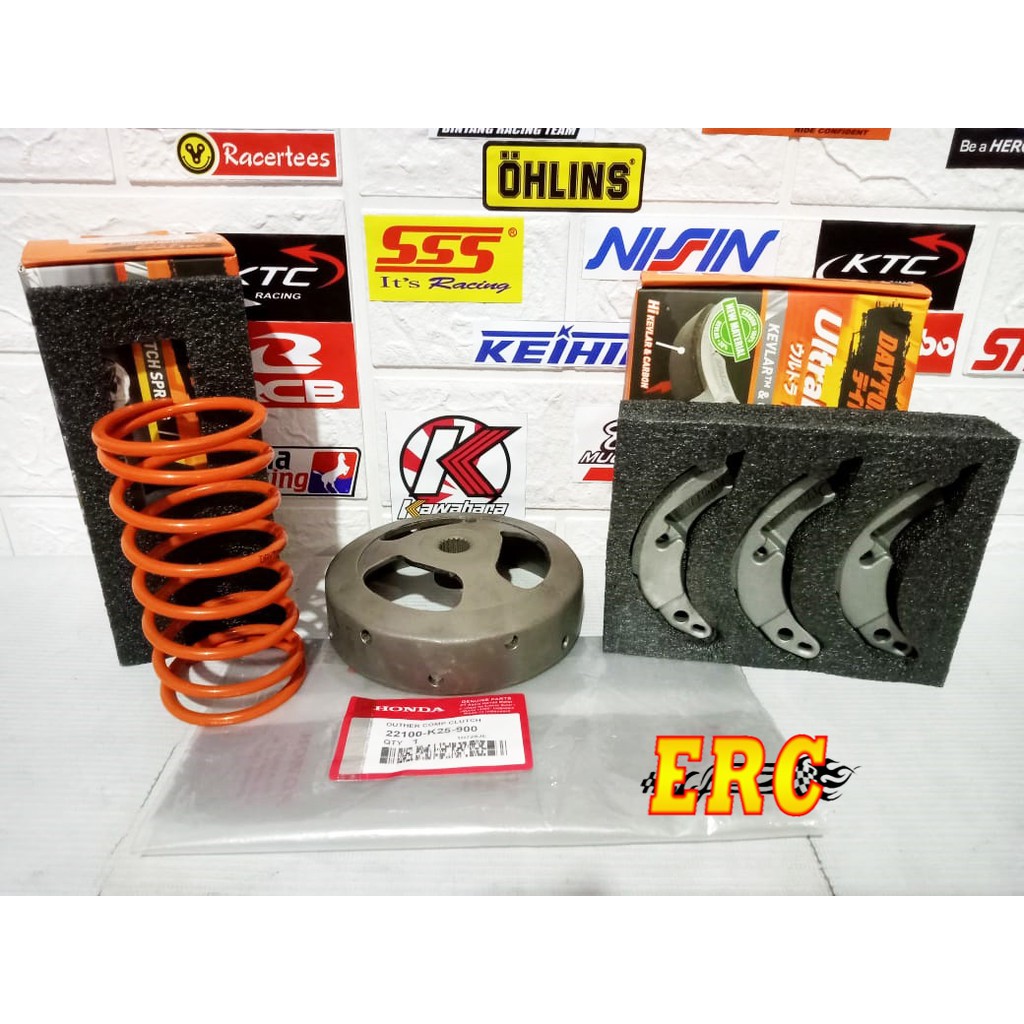 PAKET UPGRADE CVT BEAT FI ESP SCOOPY FI/ KARBU ORIGINAL MANGKOK + KAMPAS + PER CVT