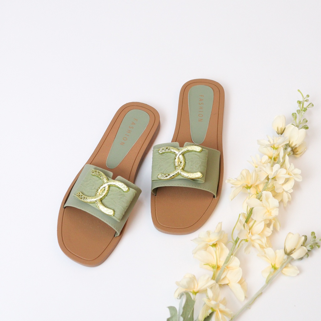 Kana Sandal Selop Wanita Slip On Teplek - Demorin Shoes Sendal Jelly