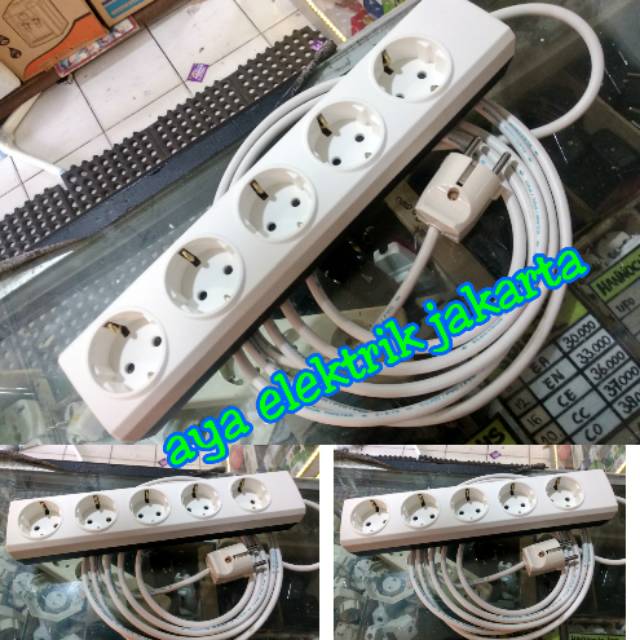 BROCO 5 LOBANG + KABEL 5 METER STOP KONTAK RAKITAN BROCO TERMINAL BROCO STOP KABEL BROCO TERMURAH