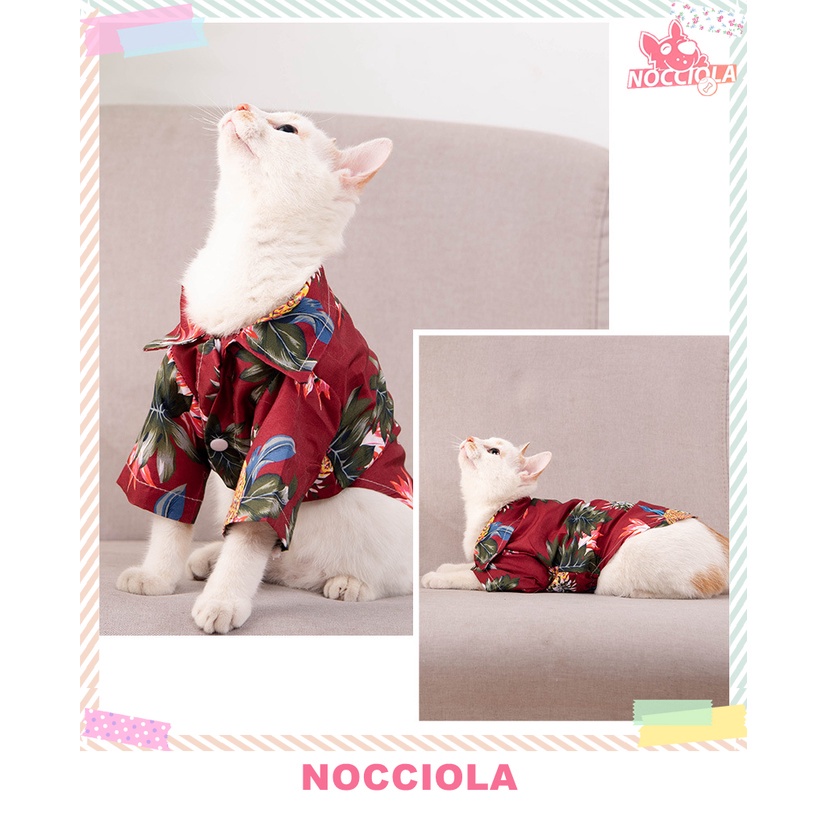 Baju Kucing | Kostum Kaos Kemeja Hawaii Aloha | Pet Aloha Hawai Shirt Clothes - T-Shirt Dengan Berbagai Motif Lucu Untuk Anjing