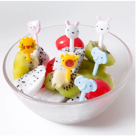 Set Garpu Buah Mini Isi 10 Bentuk Binatang Lucu Garpu Buah Hewan Animal Food Picks Bento Hiasan Bekal Garpu Mini Lucu