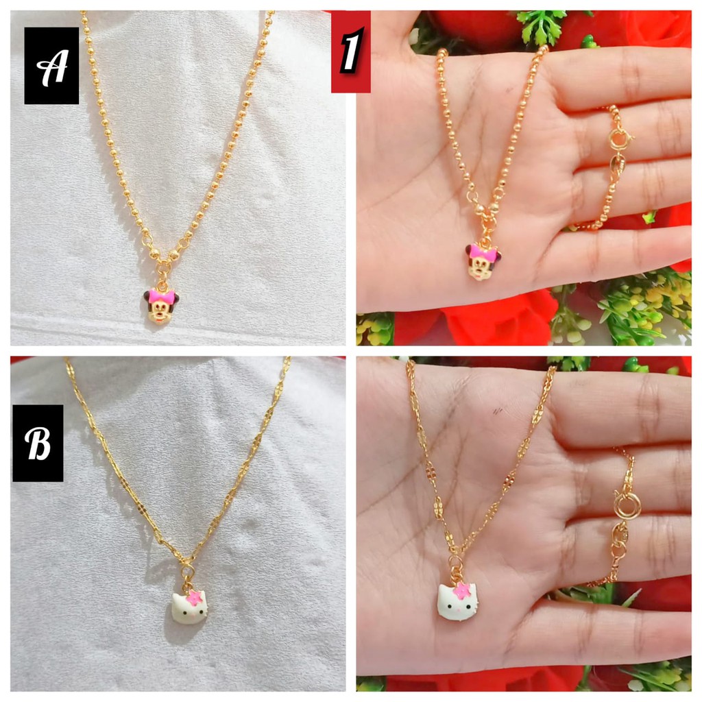 Kalung Anak Hello Kitty gold silver (COD)