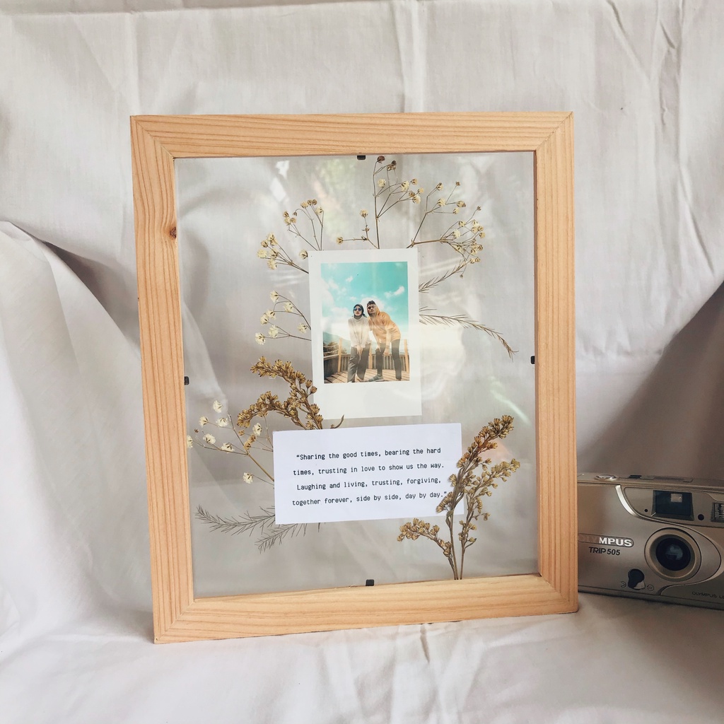 BEST SELLER Pressed Flowers Frame (single frame) kayu gift box