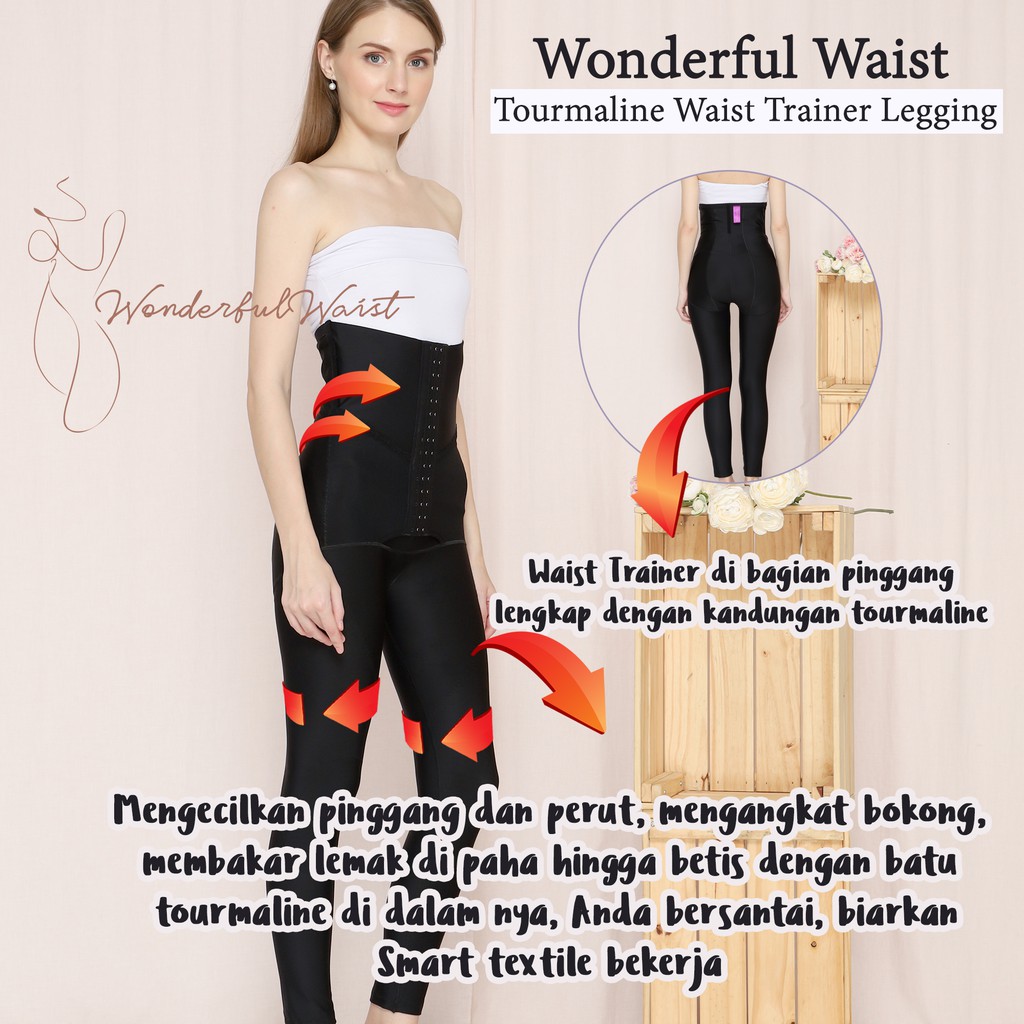 tourmaline waist trainer legging, legging tourmalin, celana diet, legging korset, legging melahirkan