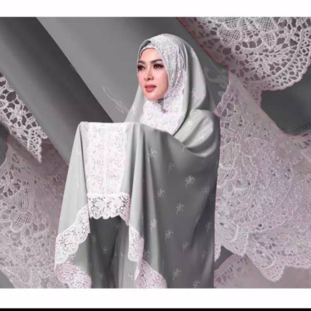 Mukena Syahrini Sutra Velvet Full Renda Best Seller