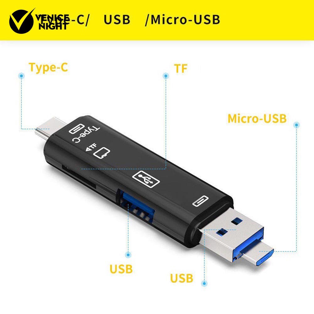 5 in 1 USB Mikro OTG Card Reader untuk Keamanan