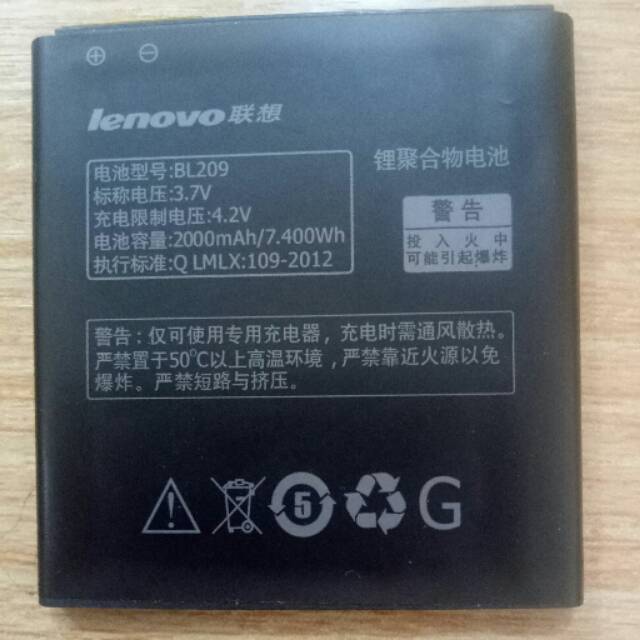 Baterai Handphone Lenovo BL209 A706 A378T A516 A706 A760 A630E A820E A788T Original OEM Batre Batrai