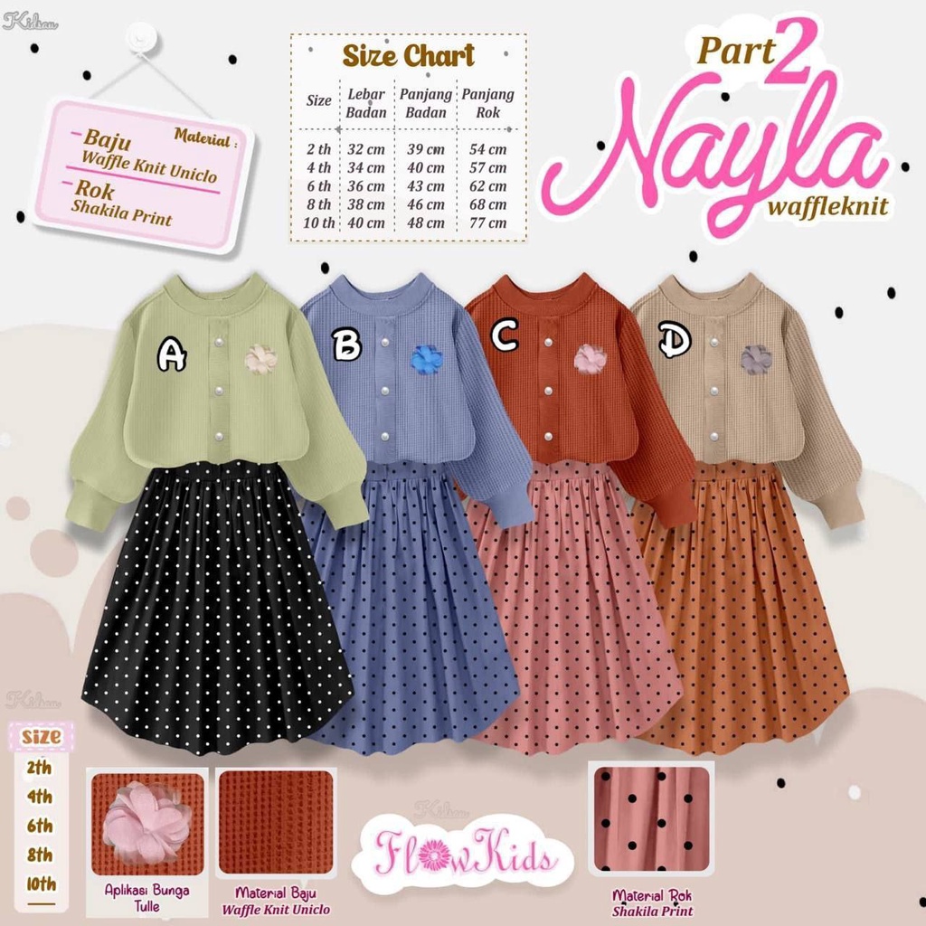 Setelan anak Skirt Nayla Waffle Knit by Flowkids