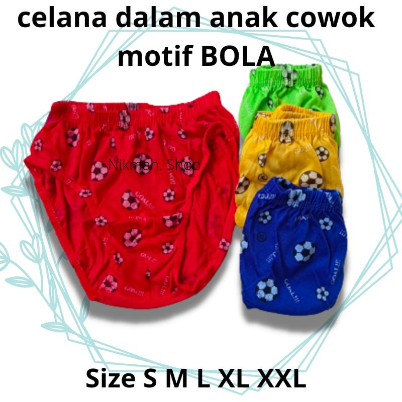 celana dalam anak cowok motif BOLA