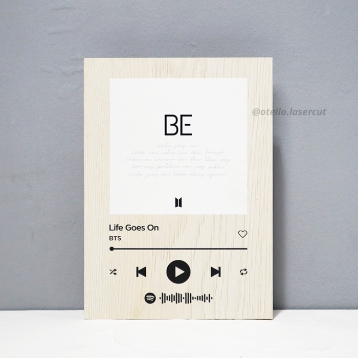 Custom Wooden Spotify Song Playlist Art Pajangan Kayu Lagu Musik Artis Hiasan Dekorasi Kayu Costum