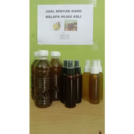 

Minyak Karo Kelapa Hijau Asli + rempah pilihan 100Ml 300Ml 600Ml