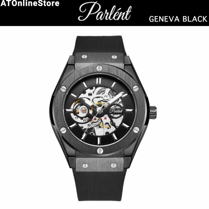 Jam Tangan Automatic Parlent Geneva Black ORIGINAL Garansi