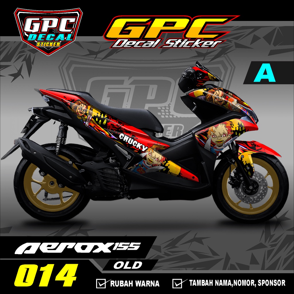 Decal Sticker Variasi Fullbody Yamaha Aerox 155 Old 014-Dekal Stiker Aerox Desain CHUCKY GPC