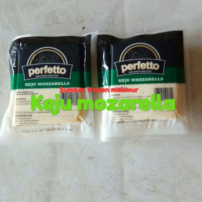 

mozarella perfetto 250gr sumber frozen makmur