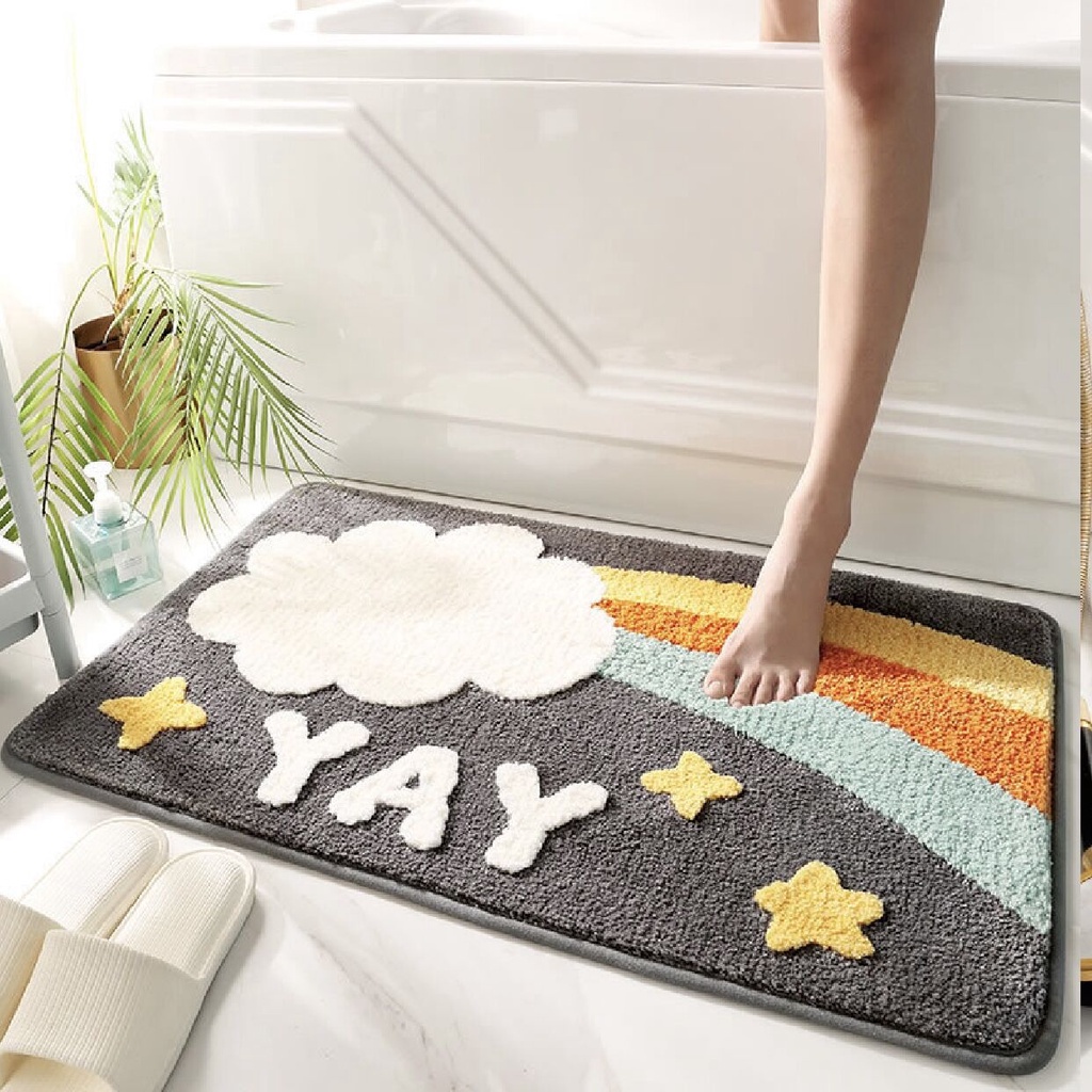 Utama Jakarta Baru - Cashmere Mat Ukuran 40 x 60cm/Keset Lembut Bulu Tebal Halus/Alas Kaki Anti Slip