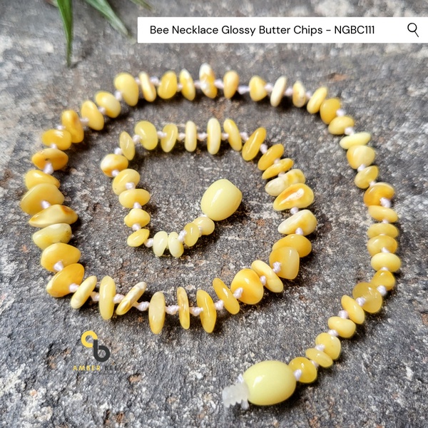 Kalung Amber Baby dan Anak Premium Glossy Butter Chips NGBC111 By Amber Bee