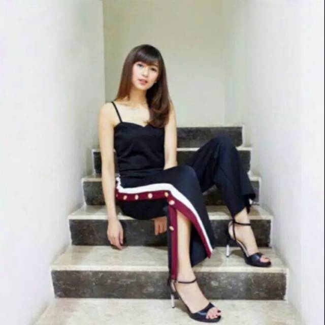 button side track pants