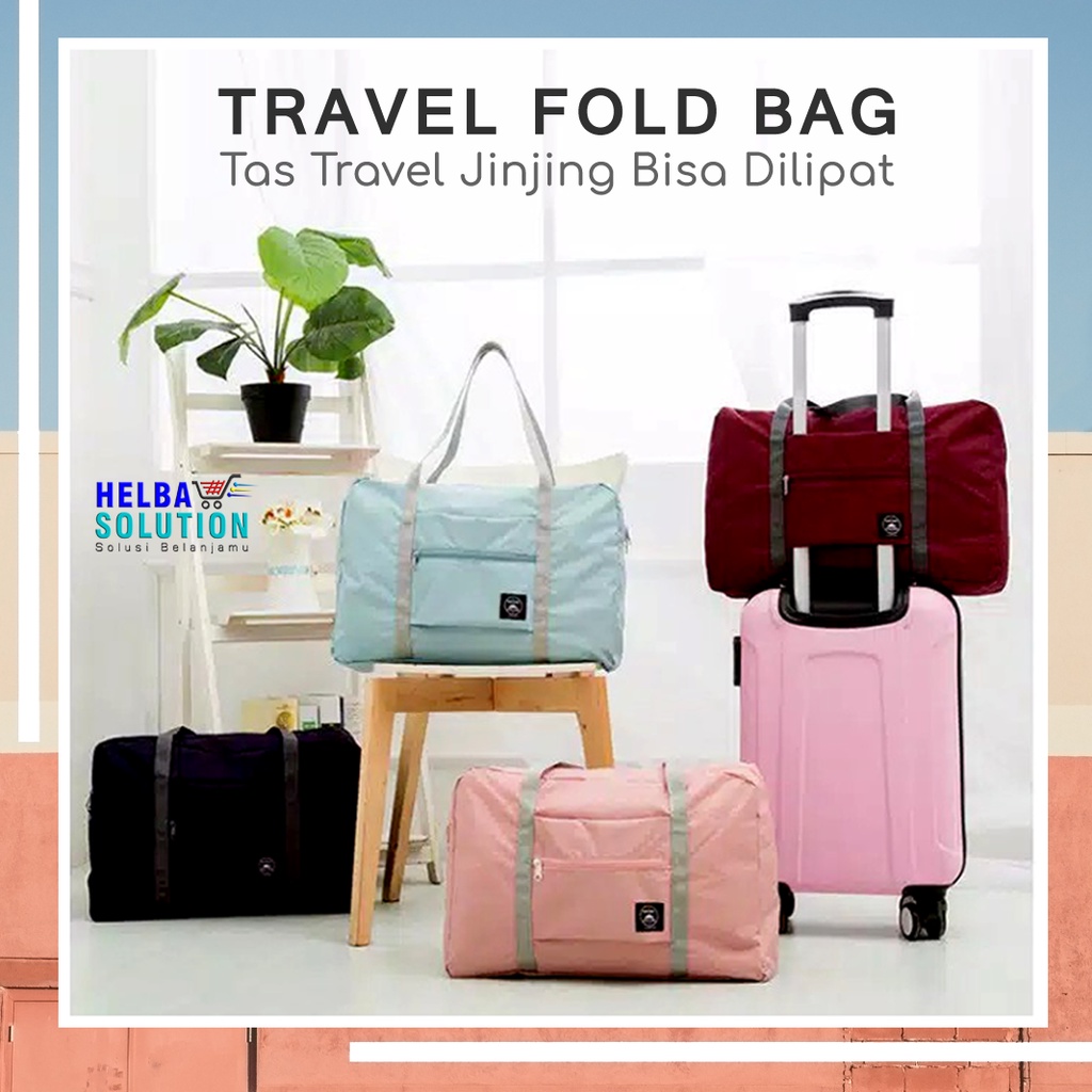 Tas Traveling Korean Style Travel Fold Bag Tas Jinjing Jumbo Lipat Kekinian Waterproof