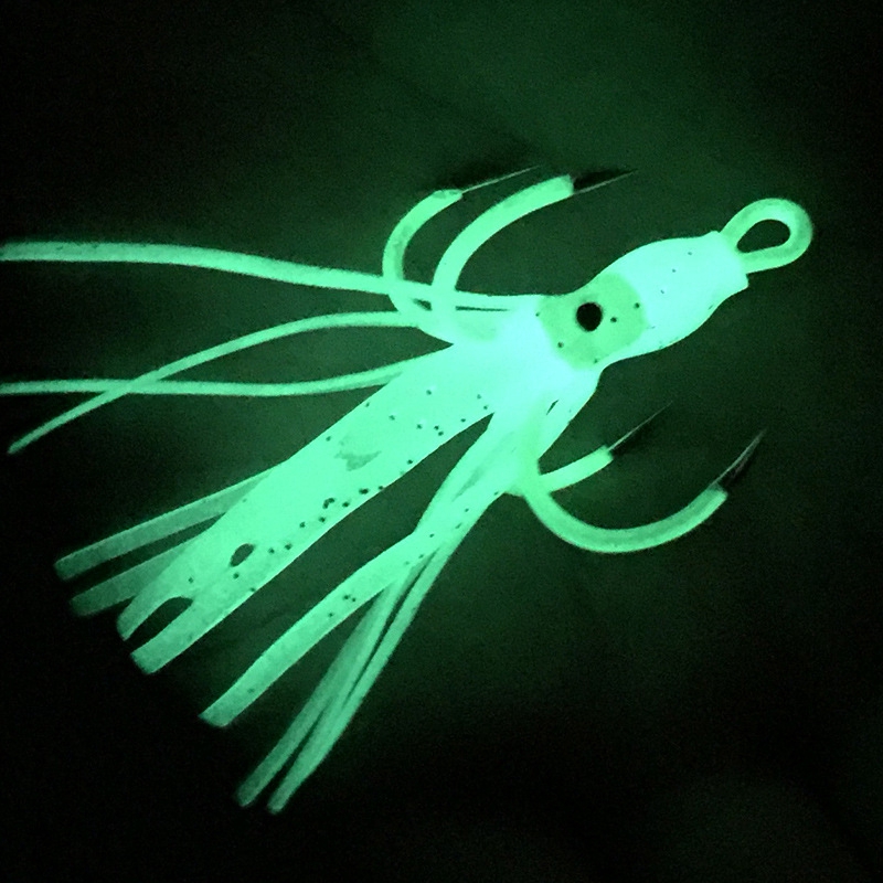 18# 3g Luminous Octopus Squid Hook Soft Lure with 4 Hooks