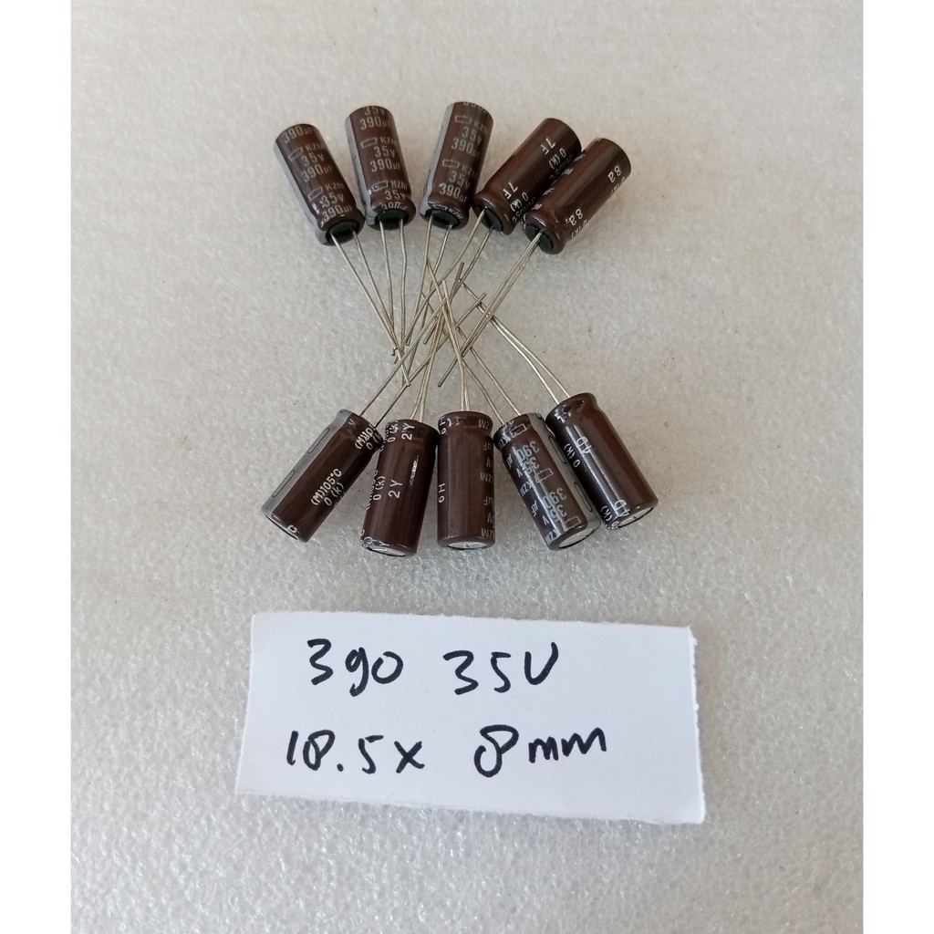 Capacitor Elco 390uf 35v 18.5x8 10pcs